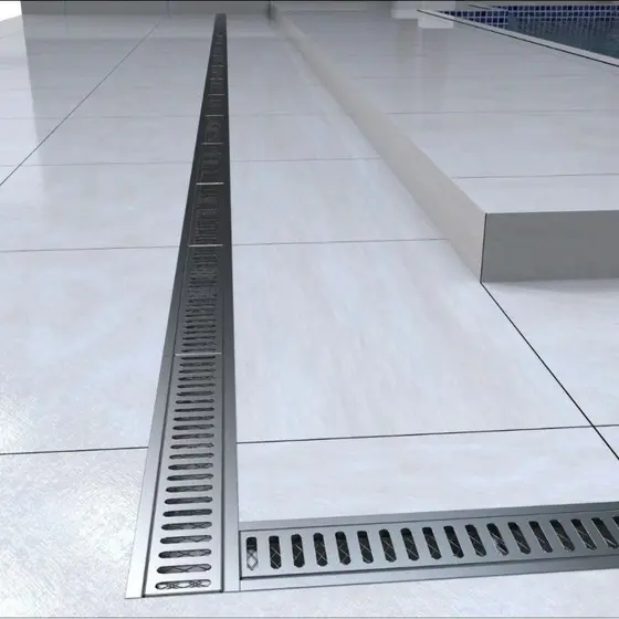 Grelha Inox 10x50 Ralo Linear com suporte Tela anti Insetos Quintal Área Gourmet  piscina