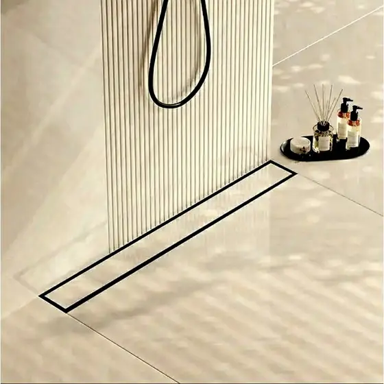 Ralo Linear Oculto 6x50cm Invisivel Cola Piso pra Banheiro Lavabo Área gourmet Lavanderia Porcelanato Piso