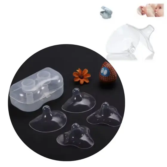 bico protetor de mamilos em silicone bico de seio amamentação 2 peças par