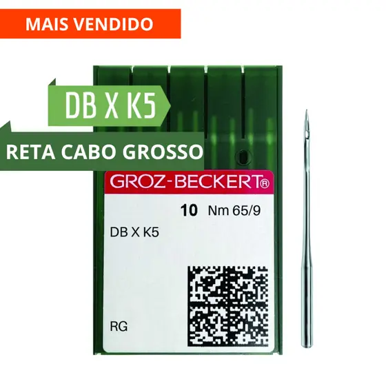 Conjunto com 10 unidades de agulha para Maquina de costura Reta industrial 134 cabo grosso Groz Beckert A-2037-C12