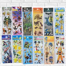 Adesivos Infantis - Kit 12 cartelas stickers personagens variados - Adesivo infantil personagens