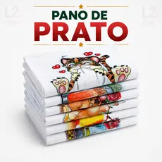 Kit 10 Panos de Prato Estampados Algodão Copa Cozinha Alta Absorção