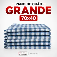 Kit 10 Pano de Chão Xadrez GRANDE 70x40cm