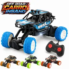 Carrinho de Controle Remoto Jipe Off Road Luz LED Brinquedo de Menino com Pilhas