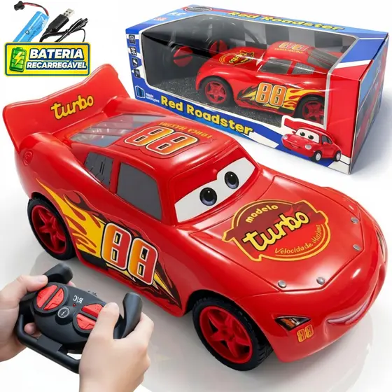 Carrinho de Controle Remoto Recarregável Super Turbo Completo