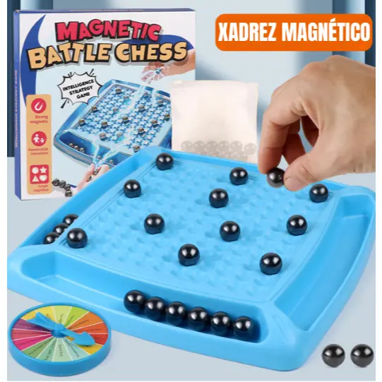 Jogo de Xadrez Magnético Tabuleiro Estratégia Lógica