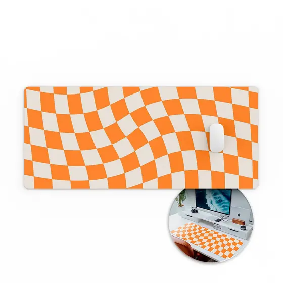 MousePad Grande Gamer Antiderrapante Tecido Laranja 80x30 Borda Mouse Pad Grande RGB