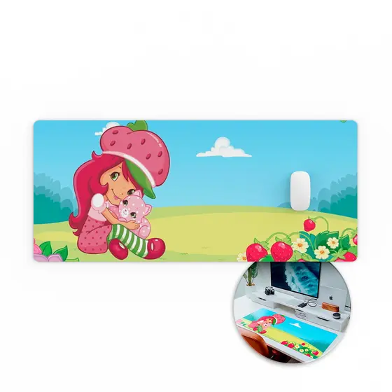 MousePad Grande Moranguinho Personagem 80x30 Antiderrapante Mouse Pad Grande RGB