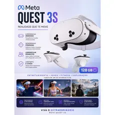 Óculos de Realidade Virtual Meta Quest 3S 128GB com Wi-Fi - Branco