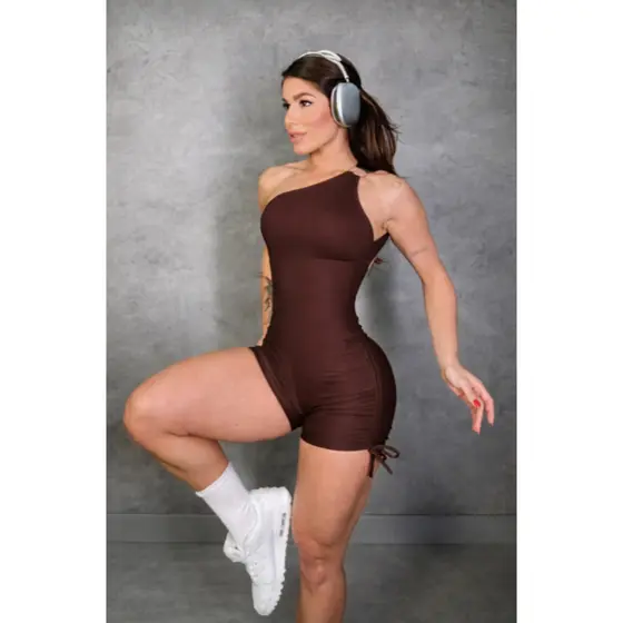 Macaquinho academia detalhe argola no ombro empina bumbum -- suplex premium