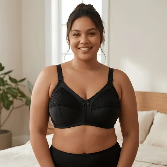 Sutiã Plus Size Reforçado Alça Larga Forrado Detalhe de Renda no Bojo Regulavel Importado