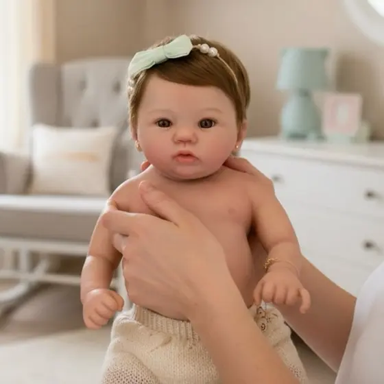 bebê Reborn silicone sólido abigail menina 42 cm realista