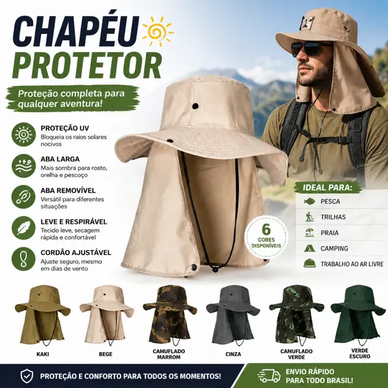Chapéu Pescador Australiano Boné Pesca Proteção Pescoço Sol Chapéu Pescador Camping Australiano Proteção Nuca Pescoço