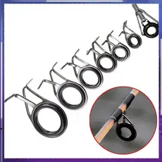 7 Pcs Tamanho Misto Anéis De Guias De Vara De Pesca Dica Top Linha Olho Kit De Reparação De Construção