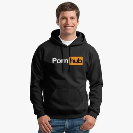 Blusa Moletom Meme Porn Hub Black Canguru Unissex Capuz