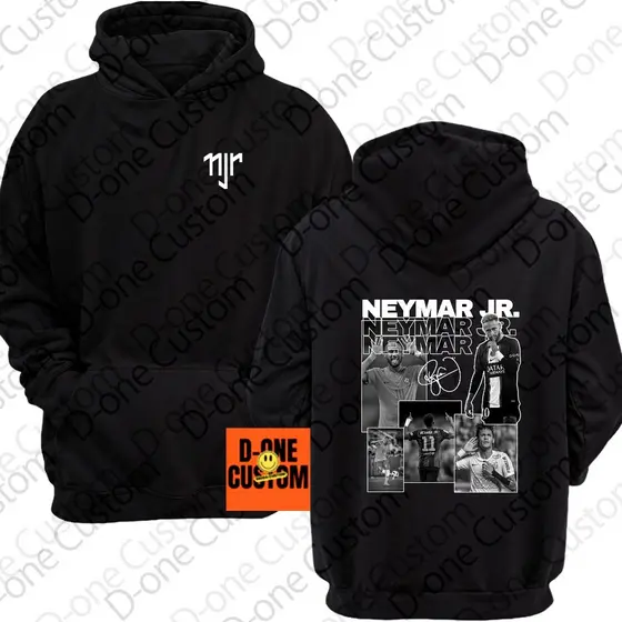 Moletom Blusa de Frio Neymar Jr Colagem Assinatura Fotos Craque Santos Seleção Brasileira Camisa 10