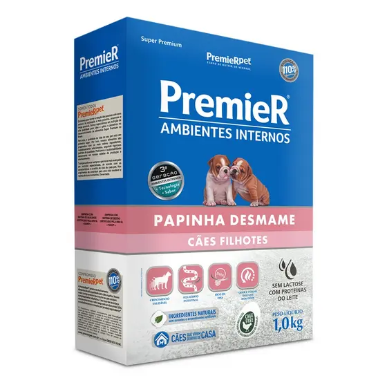 Ração Premier Ambientes Internos Papinha Desmame para Cães Filhotes - 1Kg