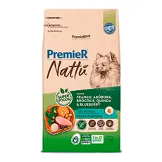 Ração Premier Nattu para Cães Adultos de Pequeno Porte Sabor Abóbora - 1Kg