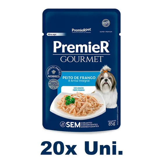 Sachê PremieR Gourmet Cães Adultos Pequeno Porte Frango 85g - 20 Uni.