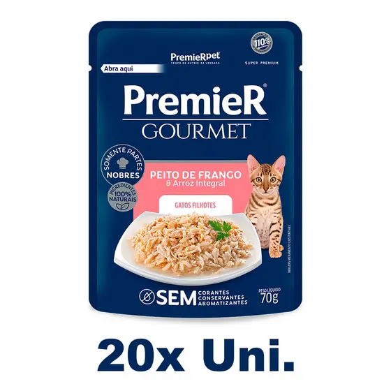 Sachê PremieR Gourmet Gatos Filhotes Frango 70g - 20 Uni.