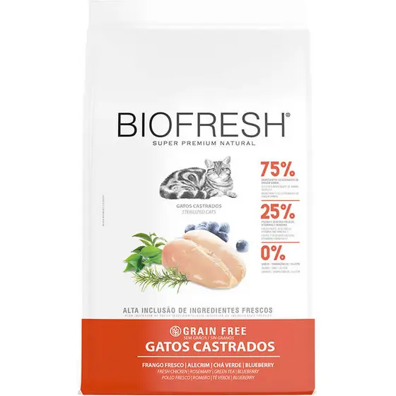Ração Biofresh Gatos Castrados Frango 7,5kg