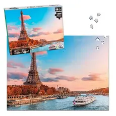 Quebra Cabeça 1000 Peças Premium Torre Eiffel Pais e Filhos Puzzle Jogo de Montar