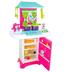 CozinhaFazDeConta Lua de cristal Sai Agua brinquedo infantil fogão forno pia de menina c/ utensílios