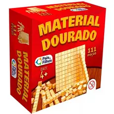 Jogo De Tabuleiro Material Dourado 111 Peças Educativo Didático