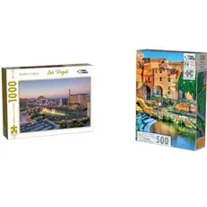 Kit Quebra-Cabeça Las Vegas 1000 peças + Sicília 500 peças- Pais e Filhos
