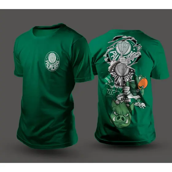 Camiseta verde personalizada futebol time 100% algodao confortavel 15