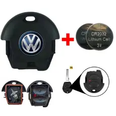 Capa e Contra Capa da chave telecomando para linha Vw Fox e similares com Led  logotipo VW e Bateria
