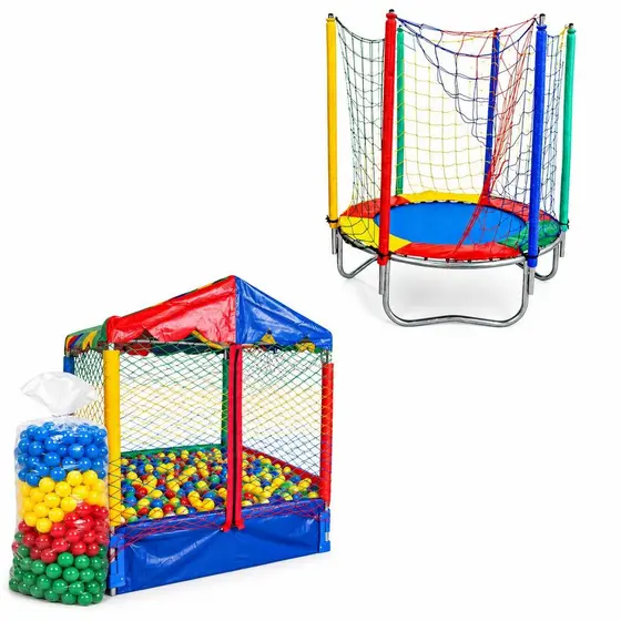 Cama Elástica 1,40m Piscina de Bolinhas 1,00m 500 Bolinhas Coloridas