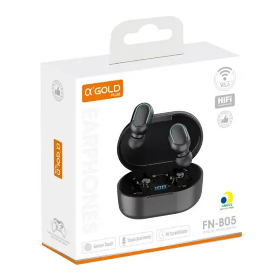 Fone Bluetooth Sem Fio A'gold Fn-b05 Compativel Display Led TWS Cancelamento de Ruido Airdots