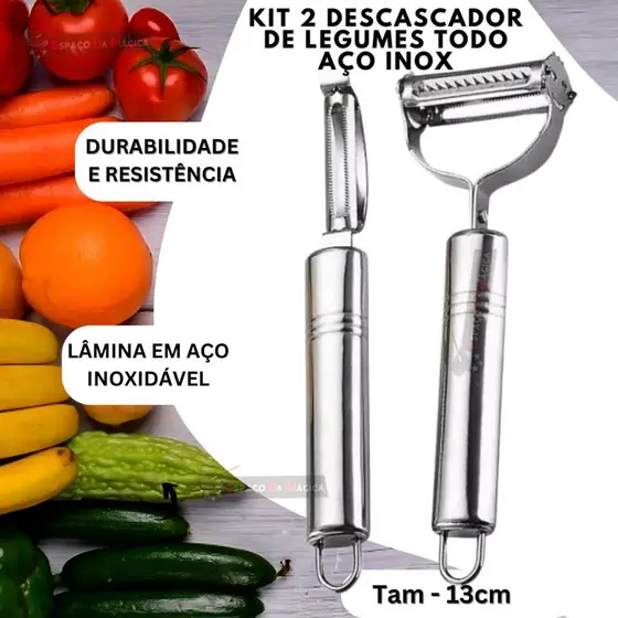 Descascadores De Legumes Batatas E Frutas, 2und Em Aço Inox