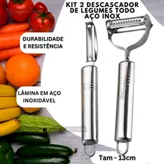 Descascadores De Legumes Batatas E Frutas, 2und Em Aço Inox