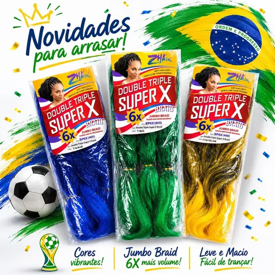 Cabelo Jumbo SUPER X ZhangHair 400 gramas Cores variadas GLOBAL