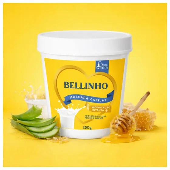Kit Máscara Capilar Hidratação Intensa Leite Bellinho 250g Bella Dolce