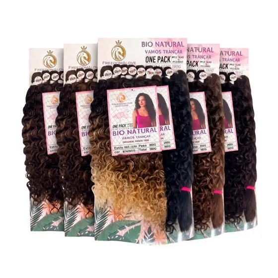 Cabelo Fibra Bio Natural Estilo Miss Laura 380g Cacho Macio e Leve Freedom & Love