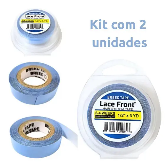 Kit 2 Walker Tape Mega Hair fita Adesiva Azul 3 Metros Prótese Lace Front x 1.27cm Cabelo Perucas