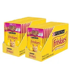 Ração Úmida para Gatos Adultos Nestlé Purina Friskies sabor Carne ao Molho - 30 Sachês de 85g
