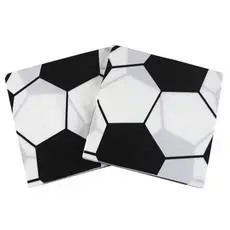 Guardanapo de Papel Bola Futebol Estampado Preto e Branco Folha Dupla Descartável 33x33cm Decorativo