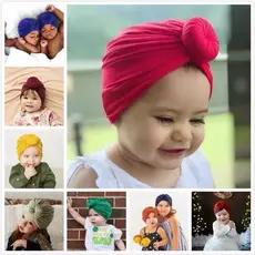 Touca Turbante para bebê e infantil, veste do RN à 2 anos tecido malha. Cores variadas.
