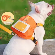 Mochila Pet Para Cachorro Cães Gatos Coleira Peitoral Com Guia Mini Saco De Ombro Bolsa024-167/168V
