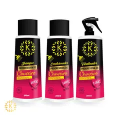 Progressiva de Chuveiro kit com Shampoo, Condicionador e Spray Finalizador 300ml Kairon Cosméticos