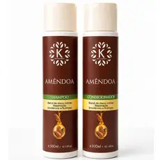 Shampoo e Condicionador kit Amêndoas 250ml Kairon Cosméticos - Hidratacao intensa e cabelos Macios