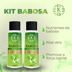 Kit Shampoo e Condicionador de Babosa Aloe Vera com Shampoo e Condicionador 250ml Kairon Cosméticos