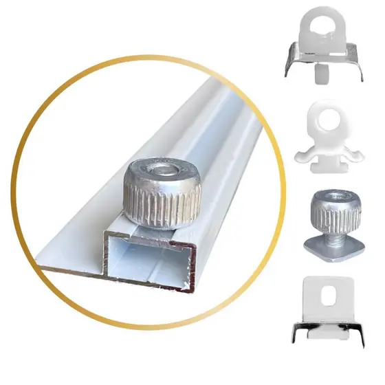 Kit 20 Terminal Max ou Mini Com Metal Para Trilho/ Varão Suíço Cortina Wave
