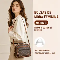 JAMI JAMI Bolsa Feminina De Transversal Com Monograma Em Estilo Retrô Bolsa Quadrada Com Estampa Vintage TM9185