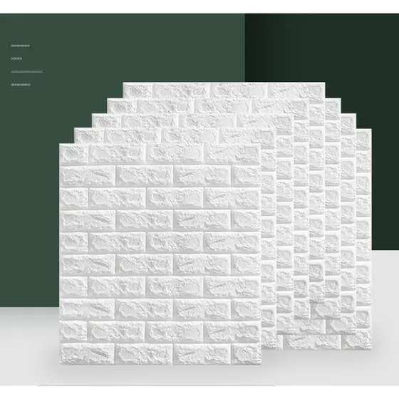 Papel de parede adesivo de decoracão cozinha Placa 3d Espuma Adesiva Parede Tijolinho Branco