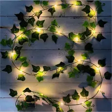 2m Longo Pendurado Plantas Artificiais Com 1m Luzes Led Ivy Garland Artificial Folhas Vines Estética Decoração Do Quarto Home Living Room